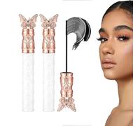 Filterseed Mascara, Lengthening and Curling Mascara, Long-Lasting Mascaras, Fine Brush Black, Smudge Resistant Sweat-Proof, Tiny and Lower Eyelashes for Oily Skin Women (Black 2 PCS)