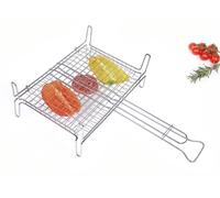Filtex Graticola incrociata, in Filo cromato, con piedi, Grigio, 40x45 cm - 2387400