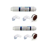 Filtrazione dell'acqua 2 set da 10 pollici T33 con 2 raccordi for purificatore d'acqua in linea, filtro for acqua in carbonio di cocco, filtro a carbone da 5 micron for osmosi inversa Uso domestico