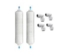 Filtrazione dell'acqua Filtro for acqua in carbonio di cocco con attacco rapido T33 da 3/8 di pollice, cartuccia con 2 raccordi, purificatore d'acqua a osmosi inversa Uso domestico(2pcs)