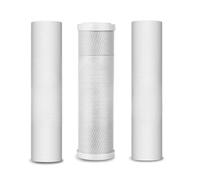 Filtrazione dell'acqua Filtro purificatore d'acqua da 10 pollici Filtro in cotone PP da 5 micron + filtro PP da 1 micron + cartuccia filtrante a carbone attivo Uso domestico