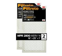 Filtrete Filtro aria 16 x 25 x 1, MPR 2800, MERV 14, Healthy Living Ultrafine Riduzione delle Particelle 3 Mesi Pieghettato, 2,5 cm, 2 Filtri, Bianco