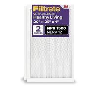 Filtrete Filtro Aria 20x25x1, MPR 1500, MERV 12, Healthy Living Ultra-Allergen 3 Mesi Pieghettato 1 Pollice, 2 Filtri