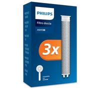 Philips Water Soffione doccia con filtro - Filtro di ricambio 3 PACK, rimuove efficacemente il cloro e altre particelle grandi, 1 mese di capacità del filtro