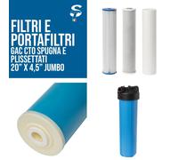 Filtri e Portafiltri 20” Jumbo x 4.5” per Addolcitori Depuratori Osmosi Inver...