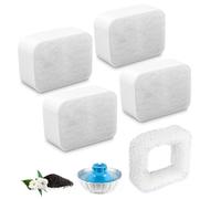 Filtri Fontanella per Gatti, 4 Pezzi Filtro a Carboni Attivi con 1 Pezzi Filtro in Schiuma Sostituzione del Filtri Fontana Gatto per Cane/Gatto per Distributore di Acqua per Animali Domestici