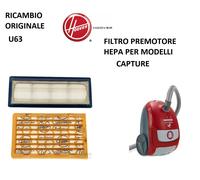FILTRI HOOVER CAPTURE ORIGINALI U63 FILTRO PREMOTORE E FILTRO ANTIBATTERICO HEPA
