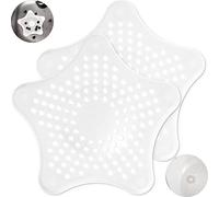 Filtri in TPR per scarico del lavello, 15,5 x 13,5 cm, 2 pezzi, bianco, per l’acquaio della cucina, Forte tenuta con 5 ventose, Libera gli scarichi dai residui di cibo, Filtri per vasca da bagno sieve