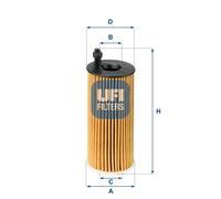 UFI Filters, Filtro Olio 25.142.00, Filtro Olio per Ricambio, Adatto a Auto, Applicabile su Diversi Modelli BMW, BMW Alpina, Mini, Toyota