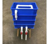 Filtri per acquari Scatola esterna per ricambio de Filtro esterno for acquario e laghetto a 3 strati, blu, 34,8x24,7x(18,5-44) cm(34.8x24.7x35.5 cm)