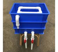 Filtri per acquari Scatola esterna per ricambio de Filtro esterno for acquario e laghetto a 3 strati, blu, 34,8x24,7x(18,5-44) cm(34.8x24.7x27 cm)