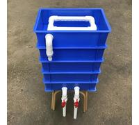 Filtri per acquari Scatola esterna per ricambio de Filtro esterno for acquario e laghetto a 3 strati, blu, 34,8x24,7x(18,5-44) cm(34.8x24.7x44 cm)