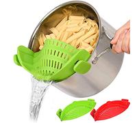 Filtri per Alimenti Filtro a Maglia Fine, Filtro Scolapiatti in Silicone Resistente al Calore a Mani libere per Tutte le Pentole Ciotole, Spaghetti Alle Verdure Pasta Macinata di Manzo [2 CONFEZIONI]
