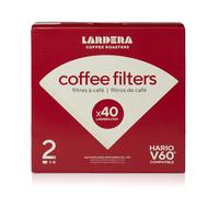 Filtri per caff bianco sbiancati con ossigeno n. 2 compatibili con Hario per V60 Dripper, 40 pezzi