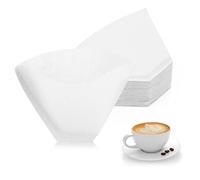 Filtri per caffè a cono in carta, 100 pezzi, non sbiancati, usa e getta, adatti per macchine da caffè versate e gocciolanti, colore bianco