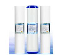 Filtri per l'acqua, Rimozione del set di filtri dell'acqua CTO UDF in cotone PP da 20 pollici Gli accessori for purificatore d'acqua a tre stadi di cloro(1)