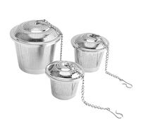 Filtri per tè sfuso, 3 infusori a sfera in acciaio inox con rete microforata - Per infondere tè sfuso, erbe e spezie