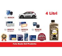 Filtri Tagliando Bosch + Olio per Citroen C3 III 1.2 VTi 60 Kw 82 Hp Cv