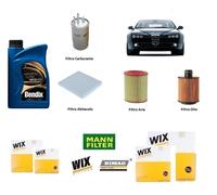 Filtri Tagliando + Olio per Alfa Romeo 159 Brera 1.9 2.0 JTDM 120 150 170 Hp Cv
