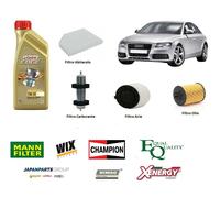 Filtri Tagliando per Audi A4 Avant 8K2 8K5 B8 2.0 TDi + 5 Litri Castrol 5w30