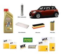 Filtri Tagliando per Mini R56 One D 90 Hp + 6 Litri Olio Castrol motore N47C16A