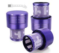 Filtri V10 per Dyson V10 Cyclone Series, V10 Animal, V10 Absolute, V10 Total Clean, SV12, codice articolo 969082-01, confezione da 3 filtri e 1 spazzola pulita.