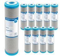 Filtro a Carboni Attivi 10" - 1 Pezzo | Cartuccia a Blocco di Carbone per Acqua Potabile, rimozione di cloro e derivati, migliora gusto e odore dell’acqua - Durata fino a 6 mesi