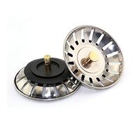 Filtro a cestello per lavello, Ø 80mm, raccordo del cestello sporge di 20 mm in profondità nello scarico, perno del raccordo Ø 7,7 mm, tappo per cestello in acciaio inox, filtro universale lavello