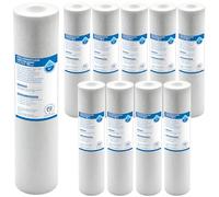 Filtro a Sedimenti in Polipropilene 10" - Set 10 Pezzi, 10µm | Cartucce per Acqua Potabile, rimozione efficace di particelle di sporco e impurità dall’acqua - Durata fino a 6 mesi
