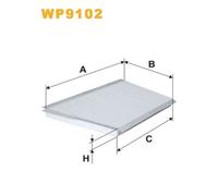 WP9102 WIX FILTERS FILTRO ABITACOLO FIBRA MCD C (W203) 03>