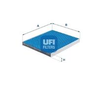UFI Filters, Filtro Abitacolo ARGENTIUM 34.256.00, Filtro Abitacolo per Ricambio, Adatto a Auto, Applicabile su Diversi Modelli Alfa Romeo Giulietta