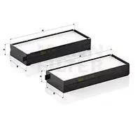 MANN-FILTER CU 2542-2 Filtro aria cabina (set da 2) - per Autovetture + veicoli commeriali