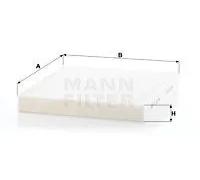 Filtro cabina MANN-FILTER CU 26 009