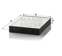 Filtro cabina MANN-FILTER CU 2647