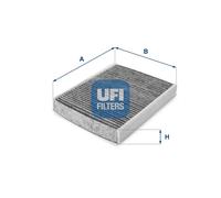UFI Filters, Filtro Abitacolo ai Carboni Attivi 54.115.00, Filtro Abitacolo per Ricambio, Adatto a Auto, Applicabile su Diversi Modelli Ford Fiesta e Fusion