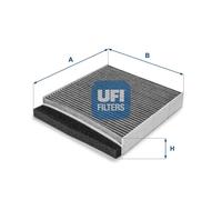 UFI Filters, Filtro Abitacolo ai Carboni Attivi 54.126.00, Filtro Abitacolo per Ricambio, Adatto a Auto, Applicabile su Modelli Volvo C70, S70, S80, V70, XC90