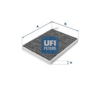 UFI Filters, Filtro Abitacolo ai Carboni Attivi 54.233.00, Filtro Abitacolo per Ricambio, Adatto a Auto, Applicabile su Modelli Renault Koleos