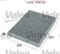 Filtro abitacolo Filtro al carbone attivo 698768 VALEO per AUDI VW PORSCHE OPEL