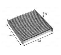 Filtro abitacolo Filtro al carbone attivo 715818 VALEO per DACIA RENAULT NISSAN