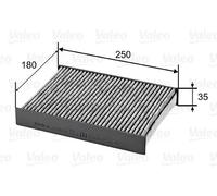 Filtro abitacolo Filtro al carbone attivo 715820 VALEO per NISSAN RENAULT