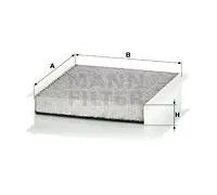MANN-FILTER CUK2040 Filtro aria abitacolo carboni attivi lunghezza 200 mm