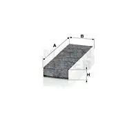 MANN-FILTER CUK26025-2 Filtro aria abitacolo carboni attivi lunghezza 255 mm