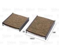 VALEO 701007 Filtro, Aria abitacolo PROTECT MAX, Polifenolo con carbone attivo (antiallergenico), Protezione contro il polline, la polvere, i batteri, i gas, i cattivi odori e gli allergenici