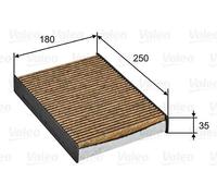 Filtro abitacolo Filtro carboni attivi con polifenolo 701032 VALEO per NISSAN