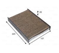 Filtro abitacolo Filtro carboni attivi con polifenolo 701034 VALEO per FIAT JEEP