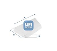 UFI Filters, Filtro Abitacolo Antipolline 53.044.00, Filtro Abitacolo per Ricambio, Adatto a Auto, Applicabile su Modelli Peugeot 206