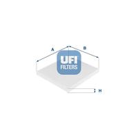 UFI Filters, Filtro Abitacolo Antipolline 53.088.00, Filtro Abitacolo per Ricambio, Adatto a Auto, Applicabile su Diversi Modelli Abarth, Fiat e Ford
