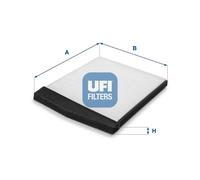 UFI Filters, Filtro Abitacolo Antipolline 53.091.00, Filtro Abitacolo per Ricambio, Adatto a Auto, Applicabile su Diversi Modelli Volvo C70, S70, S80, V70, XC70, XC90