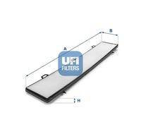 UFI Filters, Filtro Abitacolo Antipolline 53.236.00, Filtro Abitacolo per Ricambio, Adatto a Auto, Applicabile su Diversi Modelli BMW 1, Alpina, X1