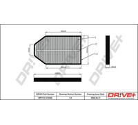 Filtro abitacolo Filtro particellare DP1110.12.0325 Drve+ per AUDI A8 D2